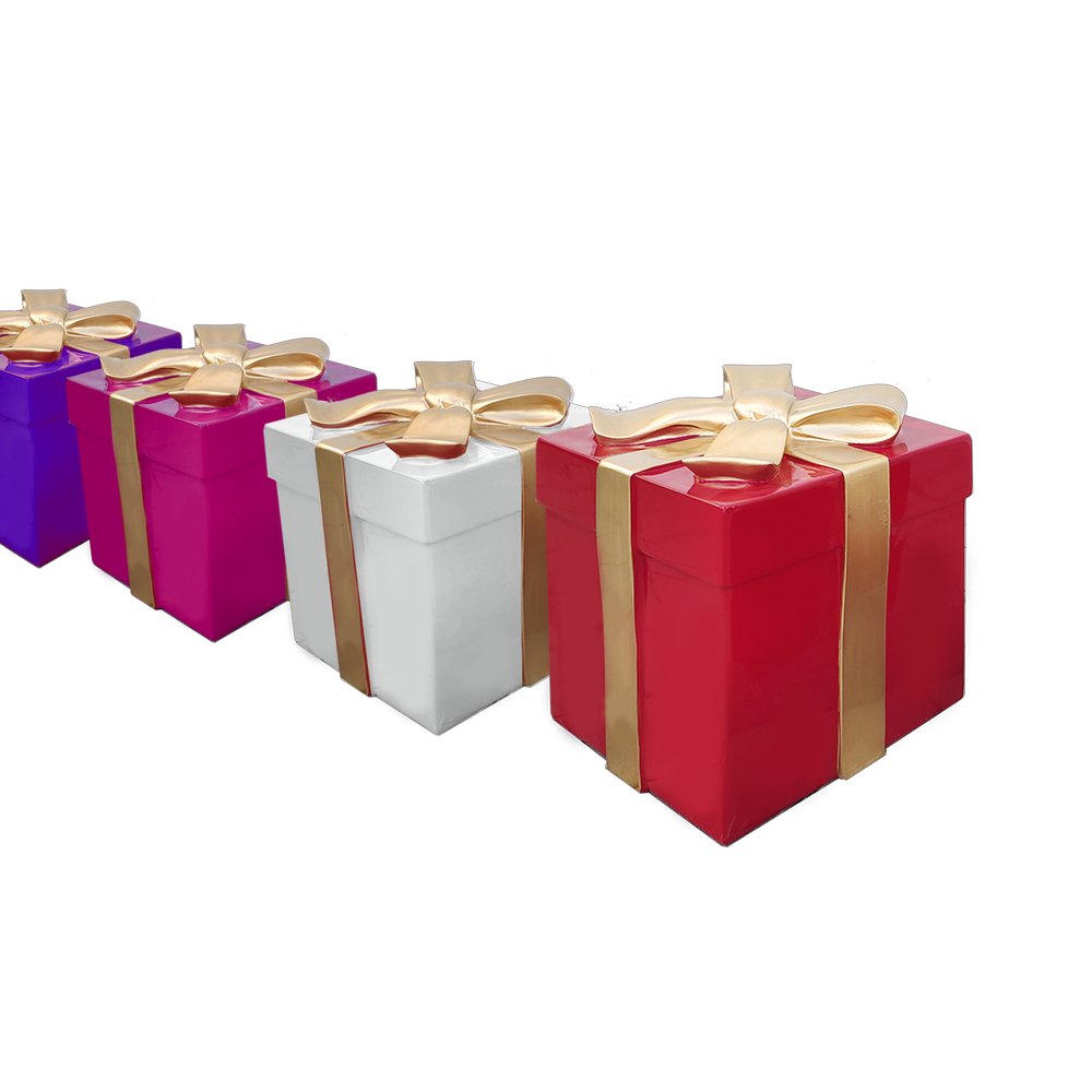 Fiberglas Objekt Paket Wunschfarbe, 40x40xH46 cm