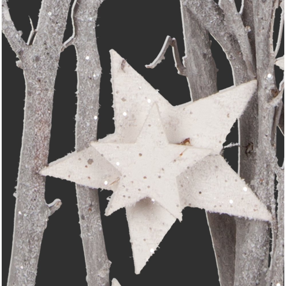 Holzrahmen Winteräste-Sterne cremeweiß-grau, 37 x 57 cm