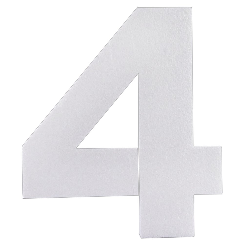 Styropor-Zahl Zahl 4/Vier weiß 30 cm