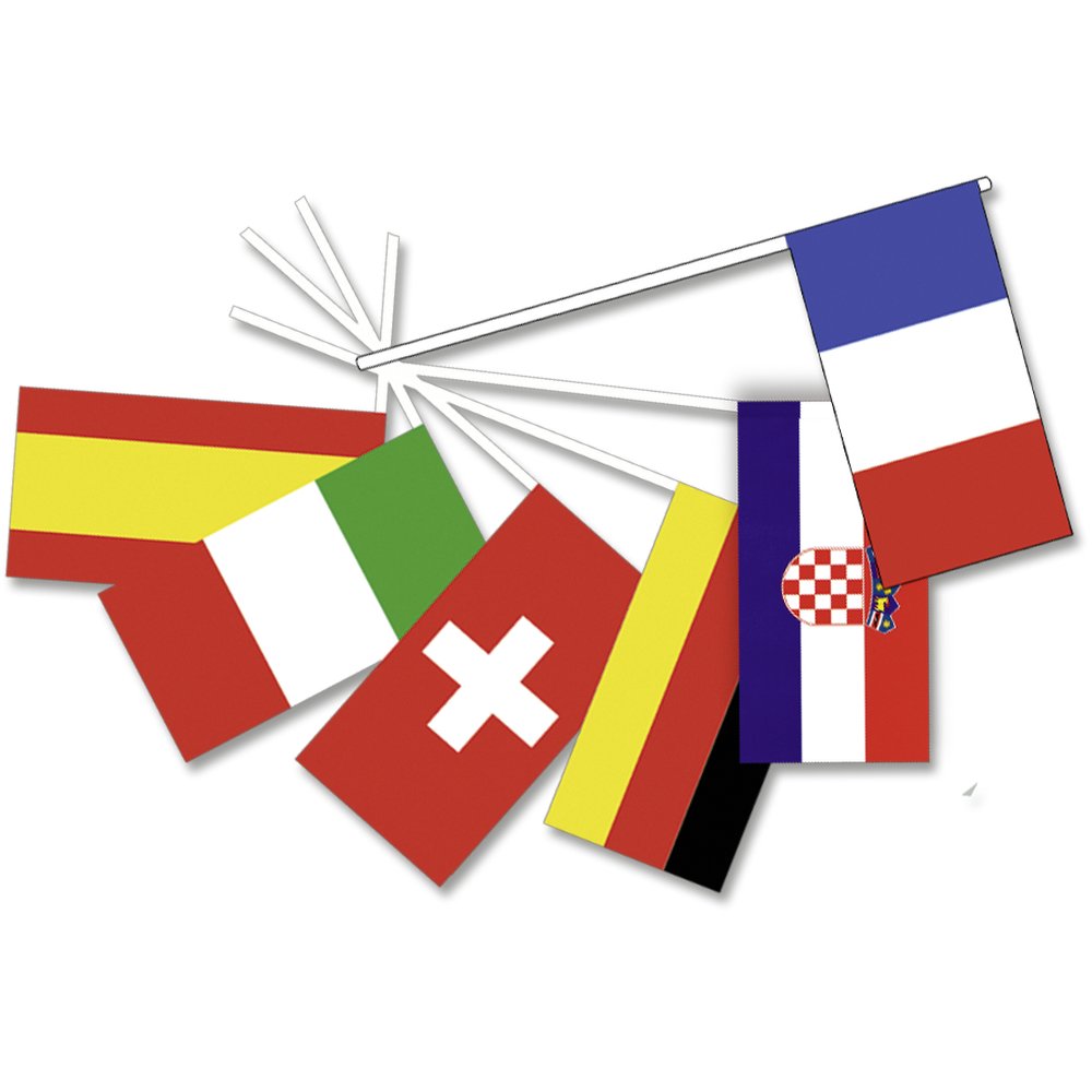 Fähnchenset x24 Euro 2024 bunt H 40 cm