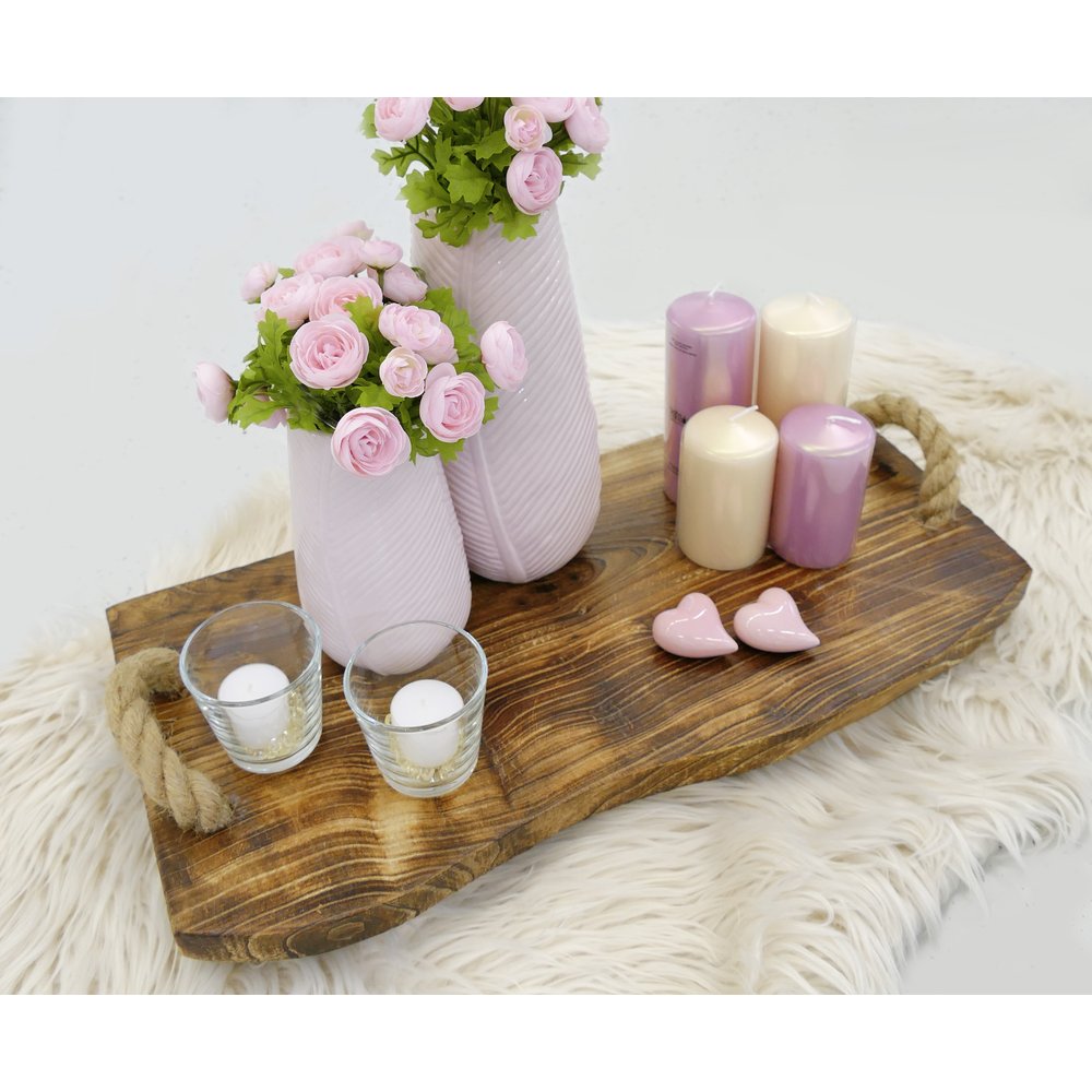 Holzplatte mit Taugriffe Antik-Art/Vintage, 56 x 26 x 14 cm