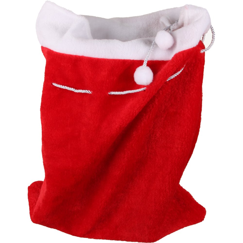 Nikolaus-Sack Stoff/Plüsch  rot/weiß,50 x 70 cm