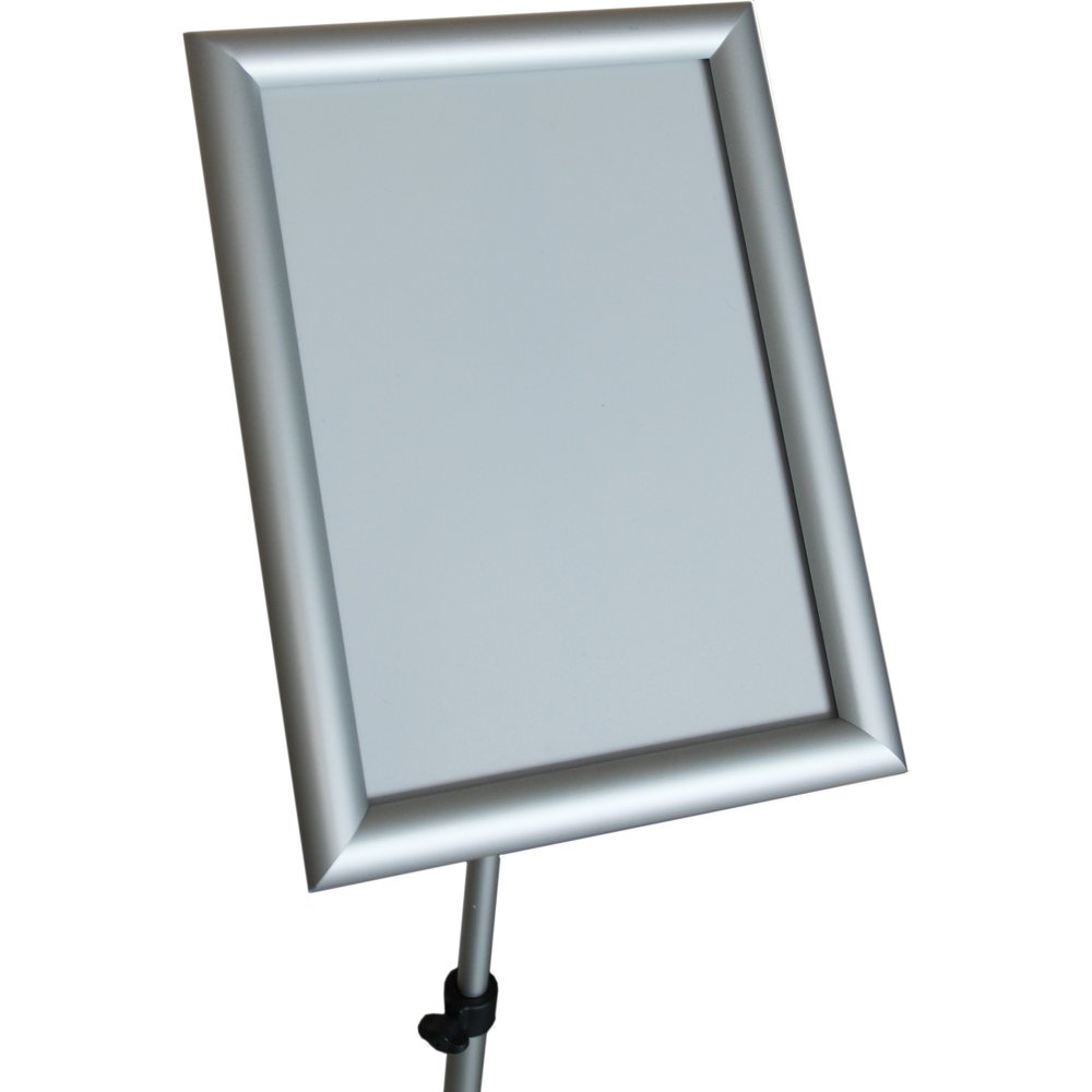 Infoständer DIN A4 silber/schwarz höhenverstellbar H 64-120 cm