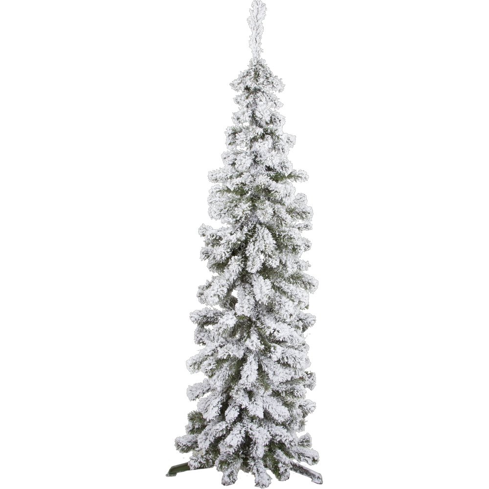 Tanne Oslo schmal beschneit grün/weiß, H220 cm, Ø74 cm