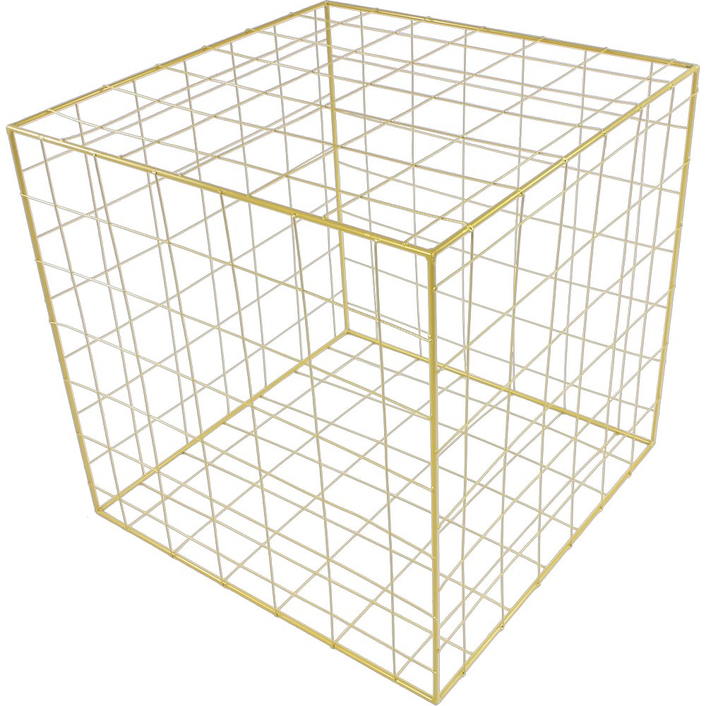 Metallobjekt Alu Würfel gold, 70x70x70 cm