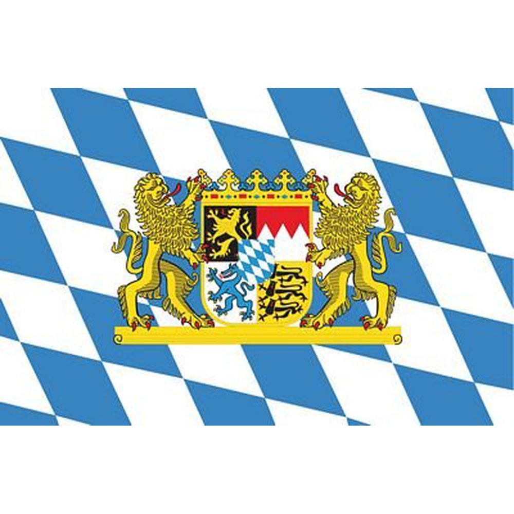 Bayern Flaggenkette Textil Rautendruck + Wappen, 5 m