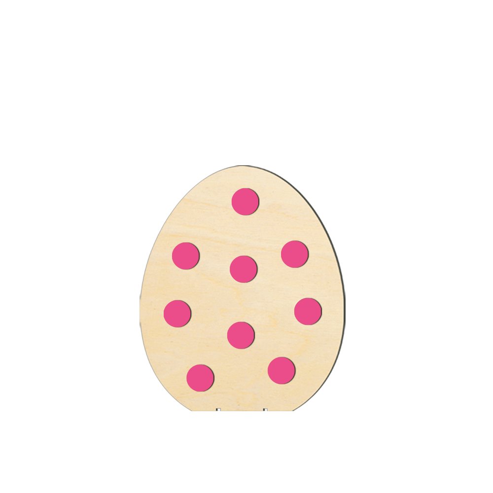 Display 2D Ei mit Filz Punkten natur/pink, H 30 cm