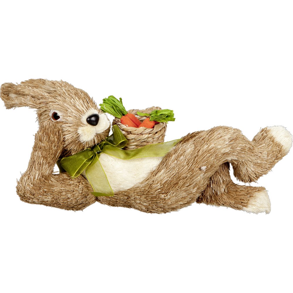 Hase liegend mit Karotte - Figur