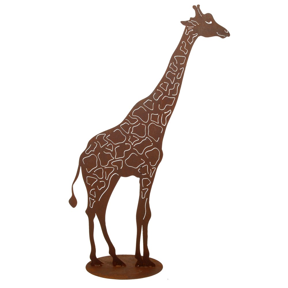 Giraffe Metall/Rosteffekt auf Platte, 63 x 100 cm