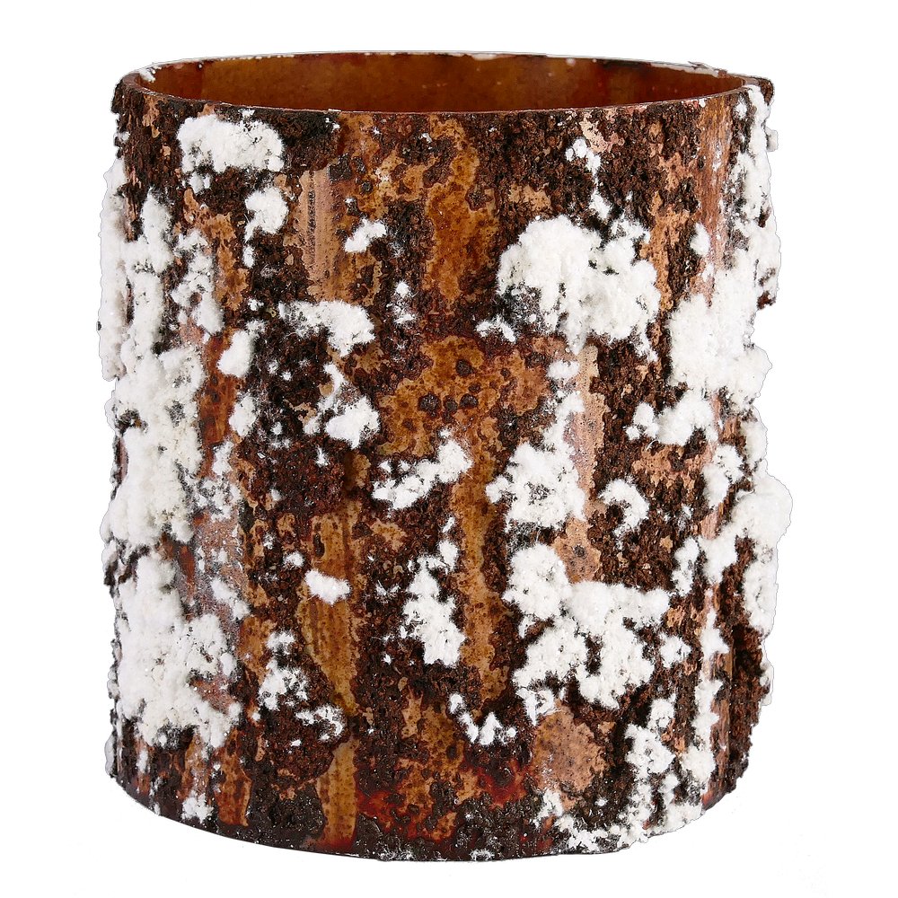 Baumstämme Oslo 3er Set rostbraun-weiß, H 12 cm, Ø 7,5-16 cm