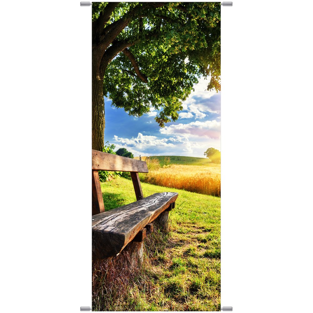 Banner Bank mit Landschaft natur, 75 x 180 cm