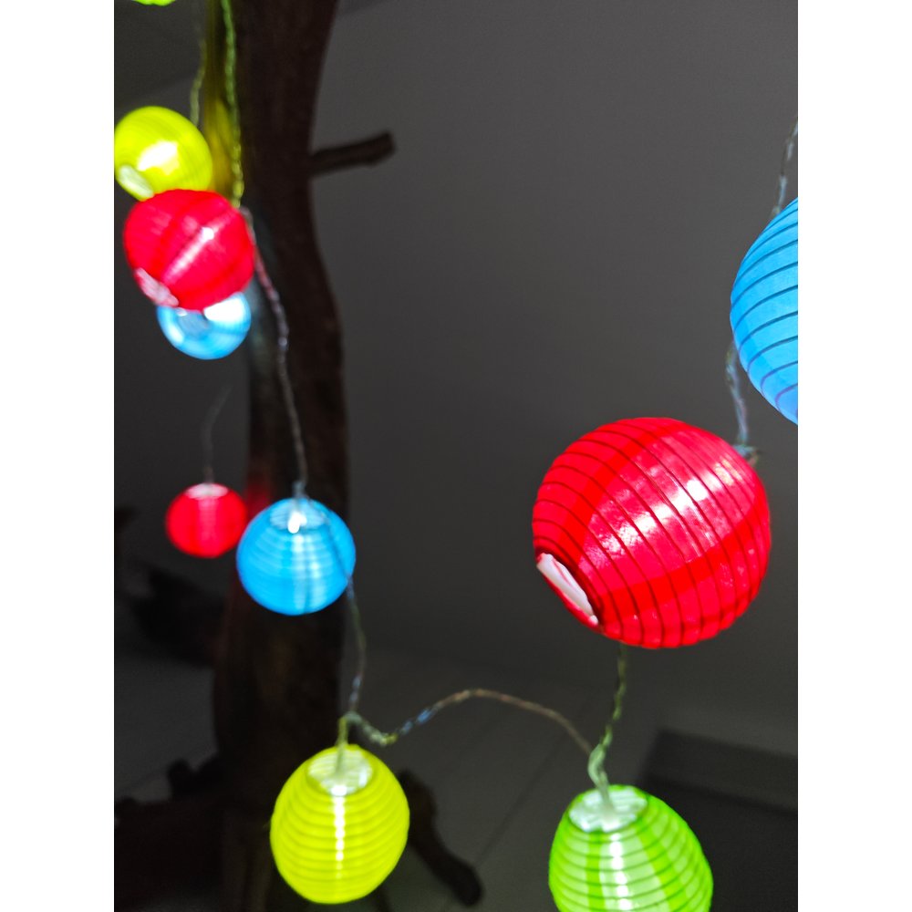 Mini Lampions x20 LED USB+ kalt-weiß, transparent 3,8 M + 3 M Zuleitung