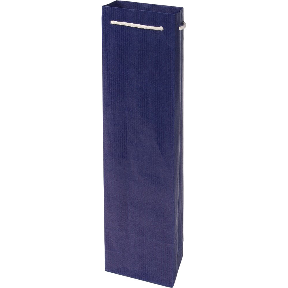 Flaschentaschen mit Kordel 25 Stück blau, Kraftpapier