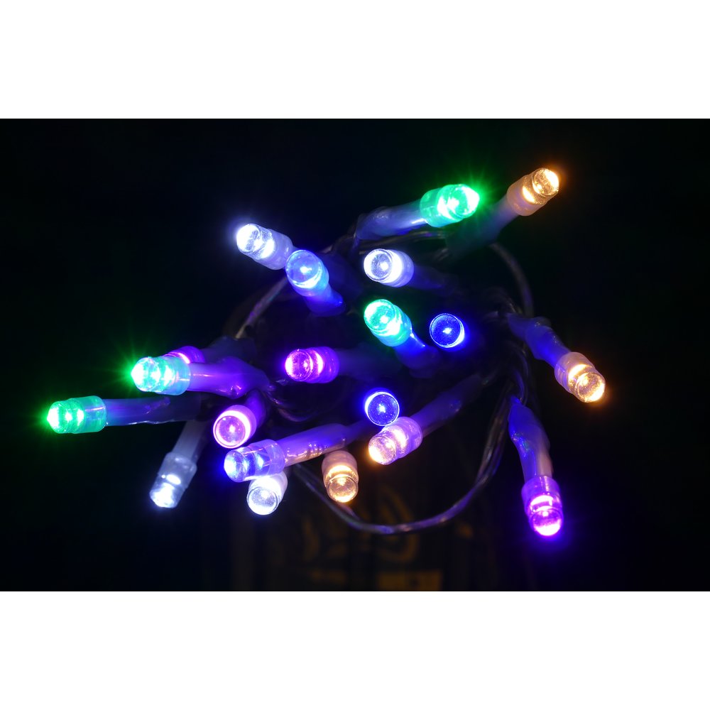 Batterie Lichterkette USB+ bunt, transparent,3,8 M + 3 M