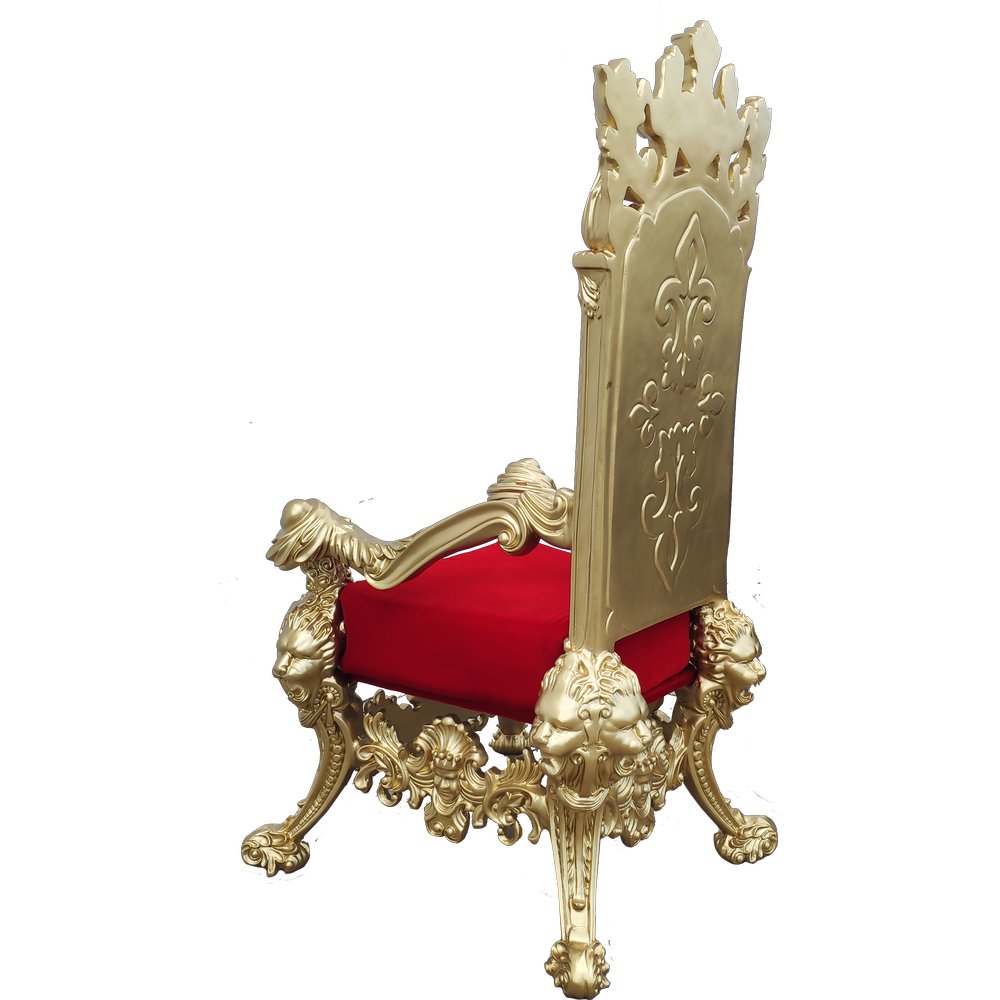 Fiberglas Objekt Thron XL gold/rot, 100x95xH185 cm
