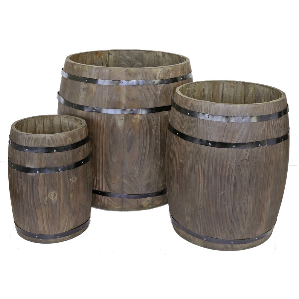 Holzfass Antik groß, 45 x Ø 40 cm