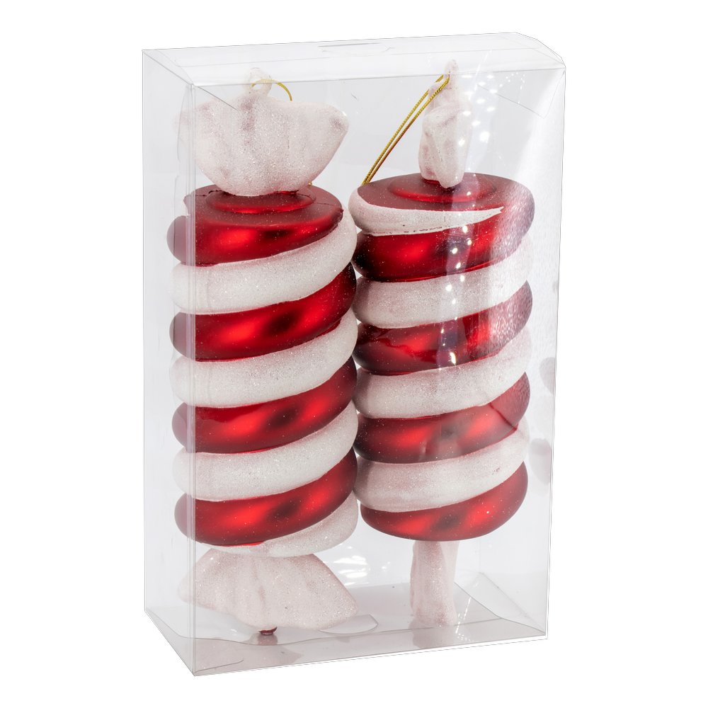 Weihnachtskugel Bonbon Style 3 rot-weiß, 30 cm