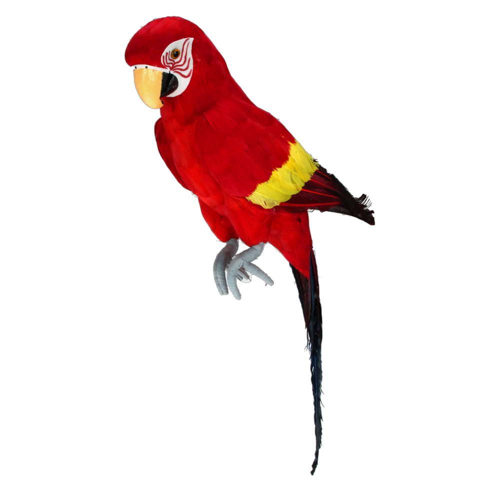 Papagei Tierattrappe Tropic sitzend rot, 18 x 16 x 67 cm