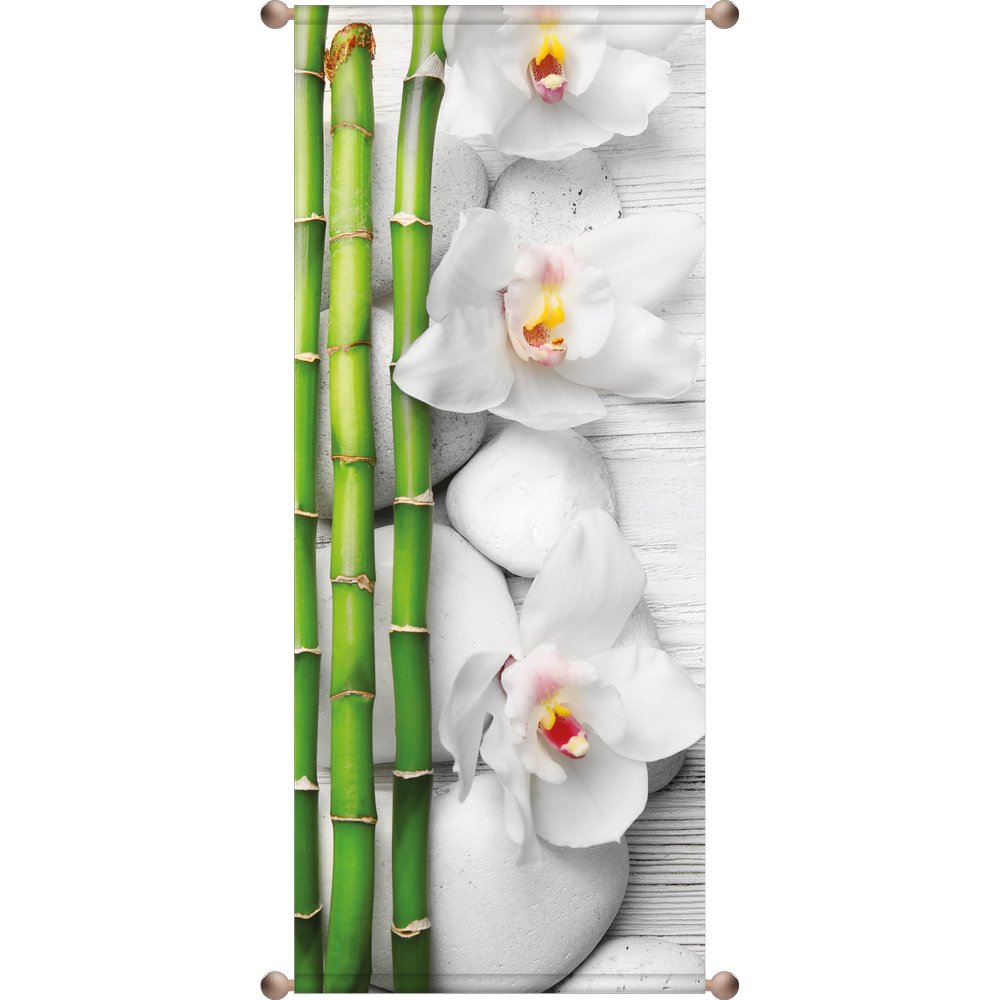 Banner Akari (Bambus + Blüten), 75 x 180 cm