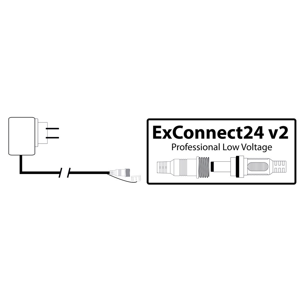 ExConnect24 v2 Netzteil 15VA - 3 Meter Zuleitung transparent,