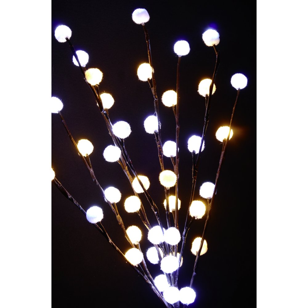 Lichtzweig Baumwolle warm-weiß + kalt-weiß 40 LEDs