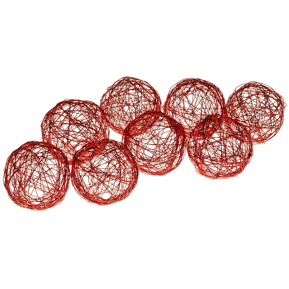 Drahtbälle 8 Stück rot, Ø 8 cm