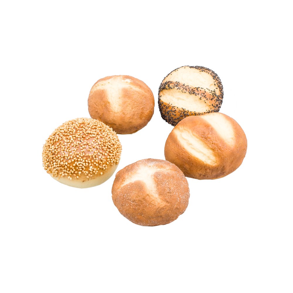 Brötchen Mix Attrappe 5 Stück, Ø 6,5/7,5 cm
