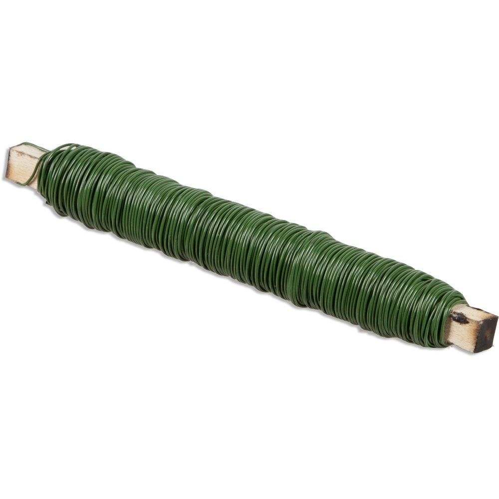 Wickeldraht auf Holzstab grün, Ø 0,65 mm, 100 g