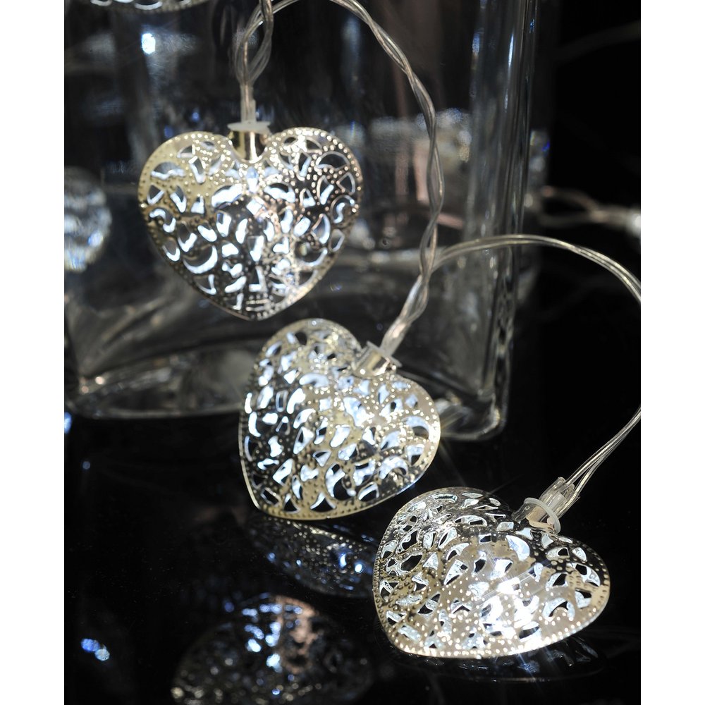 Metallherzen 20 Stück silber, 5,5 x 5 cm