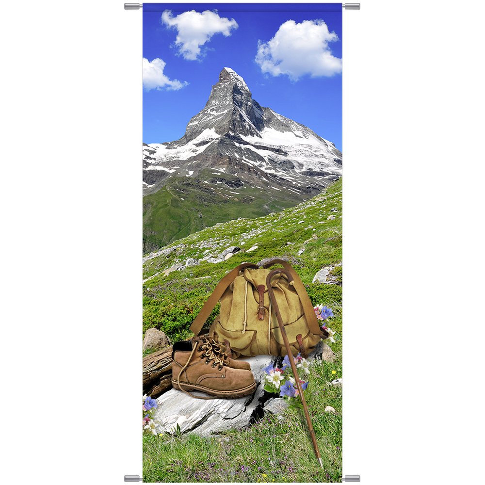Banner Berg Wandern, 75 x 180 cm
