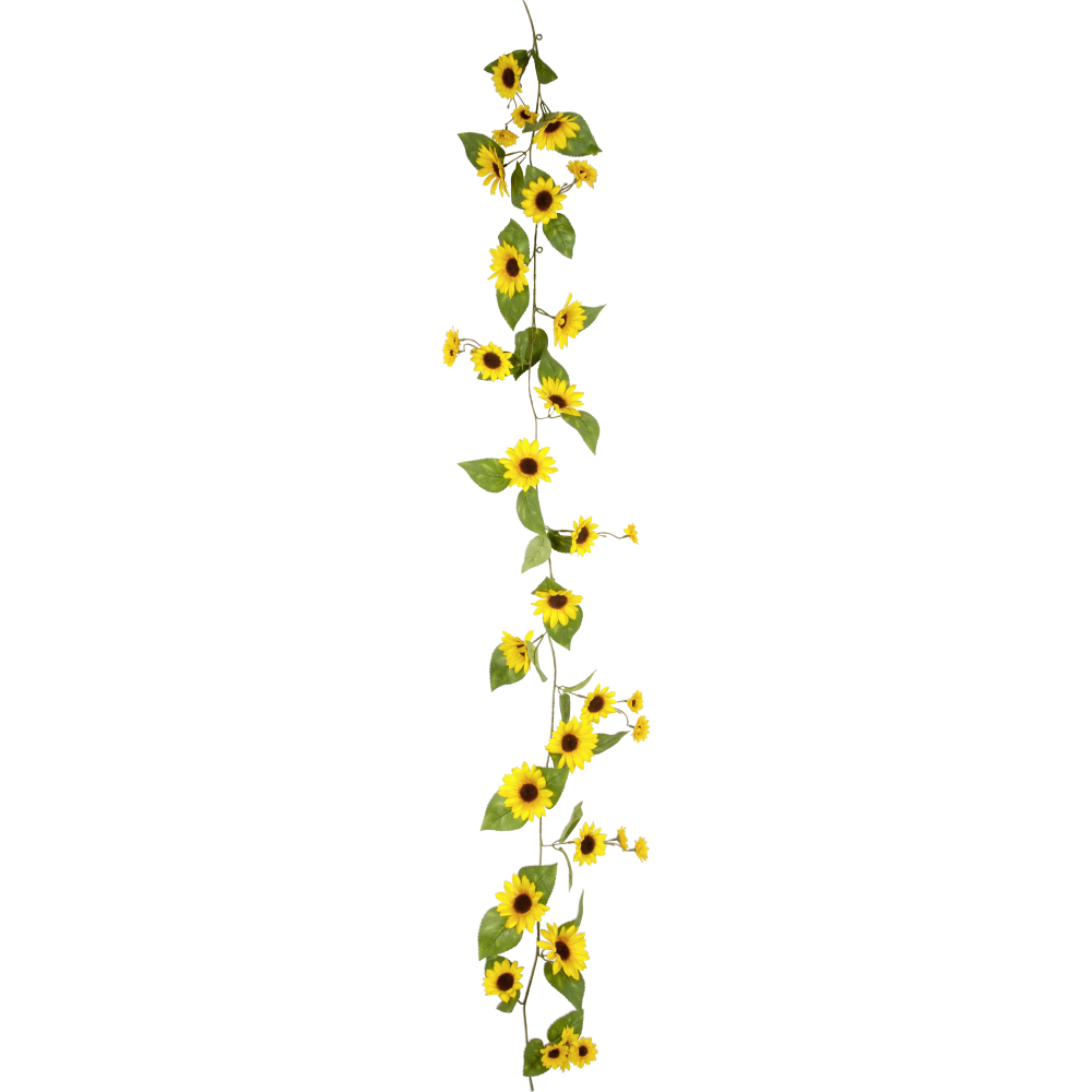 Sonnenblumengirlande Florale grün-gelb 180 cm