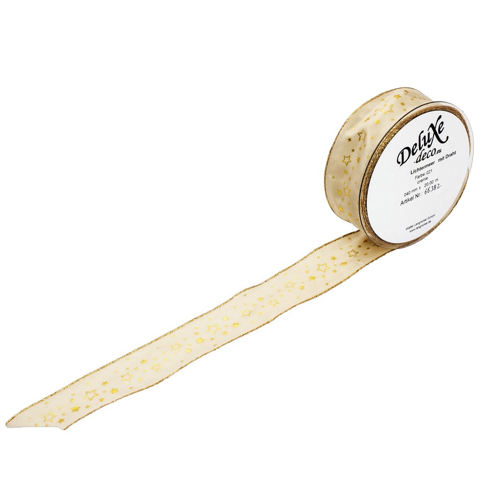 Band Lichtermeer creme-gold, 40 mm x 20 m