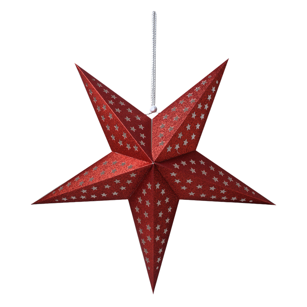 Falt Stern mit Stern-Stanzung rot, Ø 60 cm