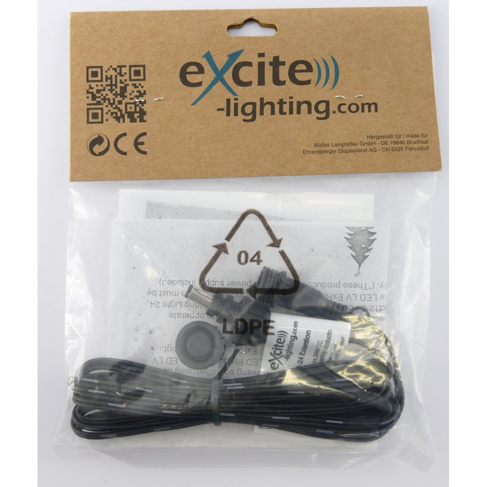 ExConnect12-24 Verlängerung 3 Meter - schwarzes Kabel