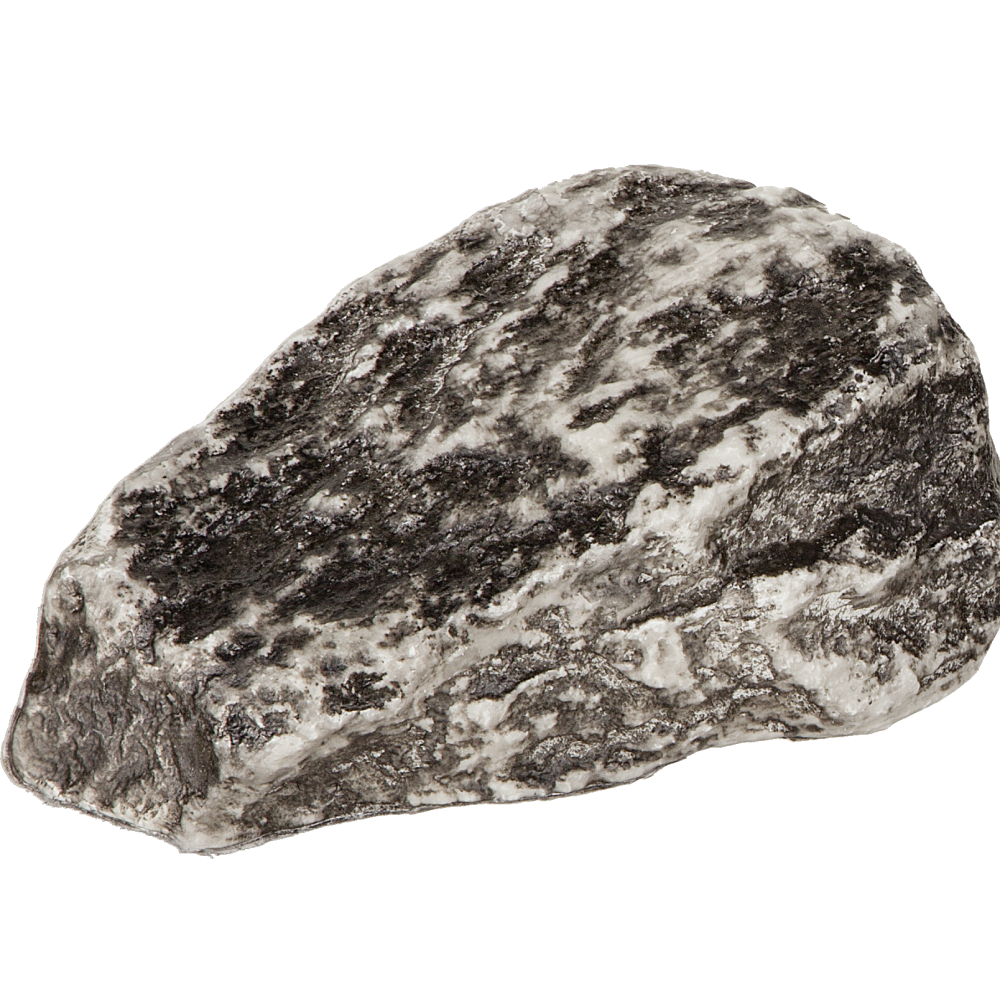 Stein aus Kunststoff Atrappe groß länglich grau-schwarz