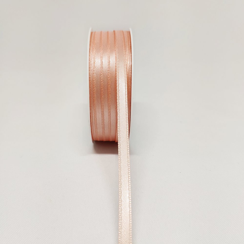 Doppelsatinband apricot, 6 mm x 50 m