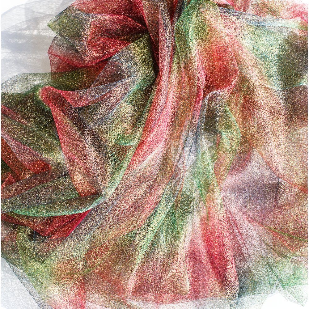 Stoff Regenbogen kupfer-grün-gold, 150 cm breit