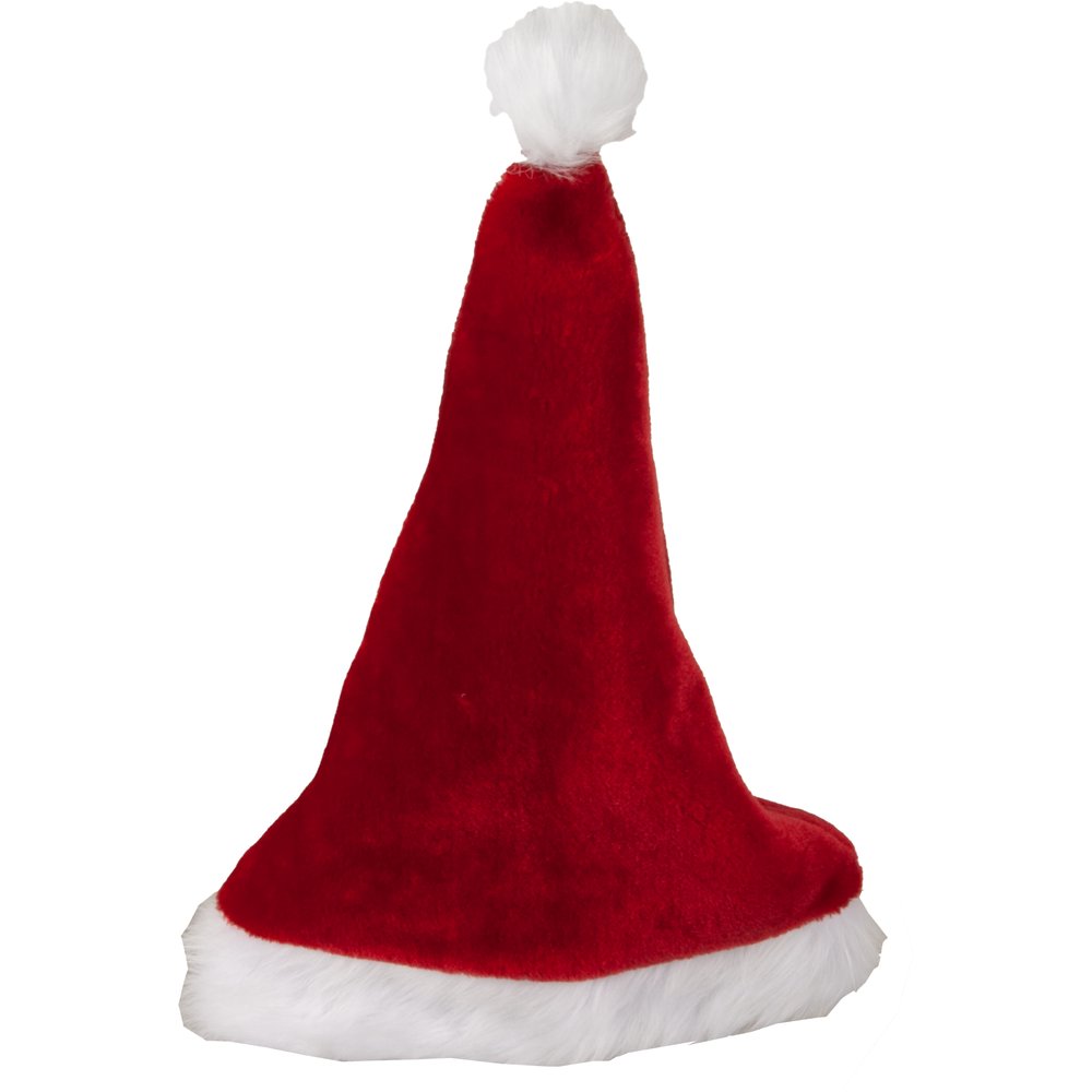 Nikolausmütze Stoff/Plüsch  rot/weiß,45 cm