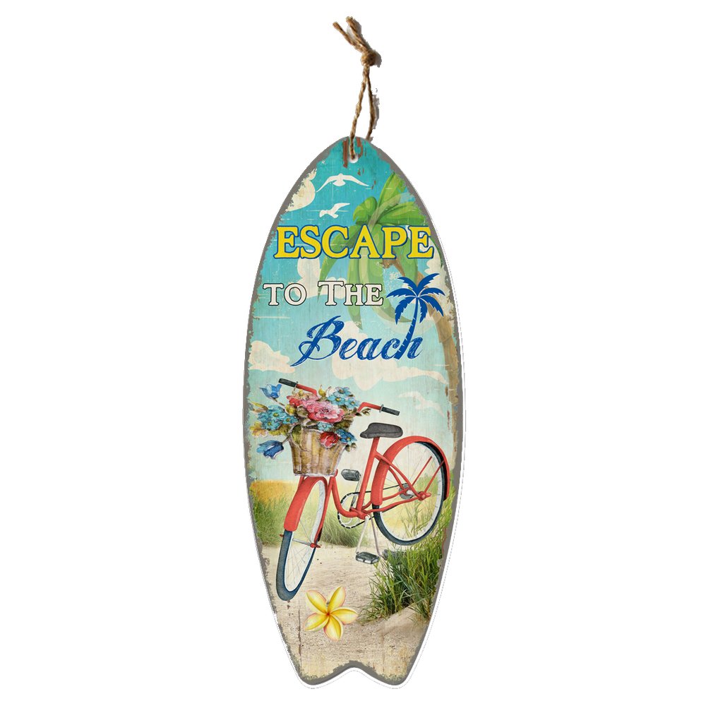 Surfbrett Escape to the Beach bunt, B 30 x T 1,8 x H 78 cm