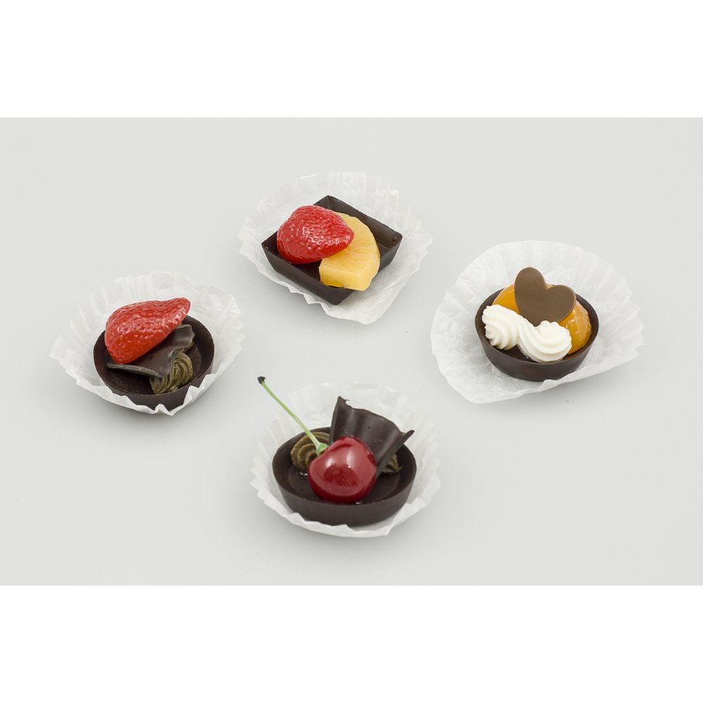 Früchtetörtchen Schoko 4 Stück, Ø 4,5 cm