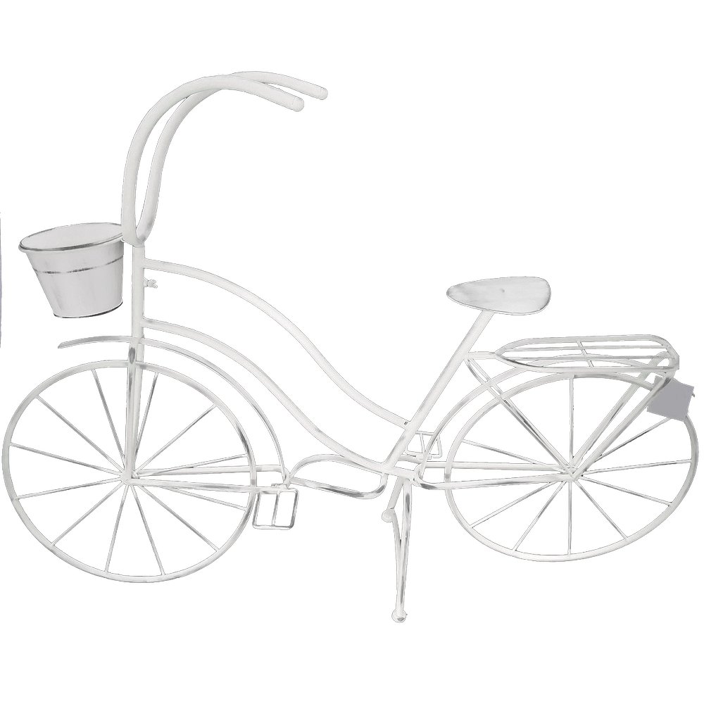 Fahrrad Metall Deko XL weiß, L 113 x H 82 cm