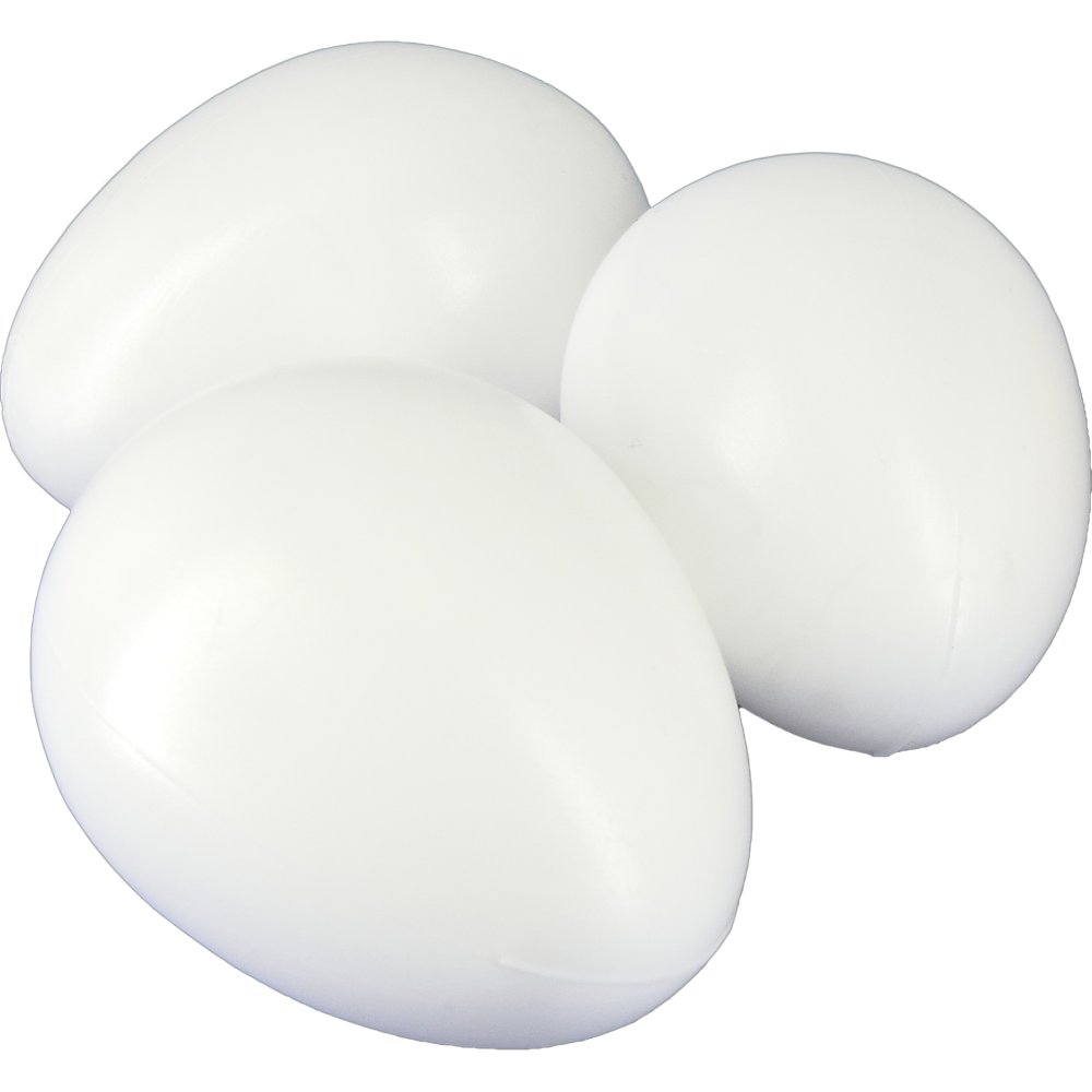 Eier Attrappen aus Kunststoff 12 Stück/1 Dutzend weiß