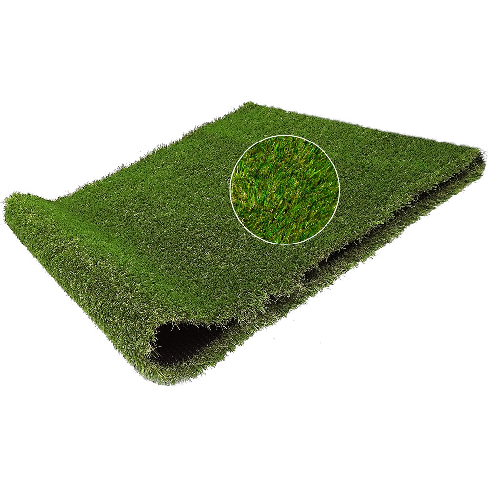 Grasmatte de Luxe Kunstrasen schwer entflammbar, 2 x 10 m, 3 cm hoch