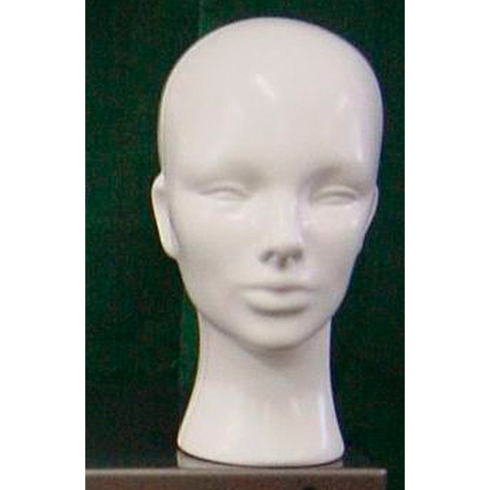 Damenkopf aus Kunststoff weiß seidenmatt, 30 cm