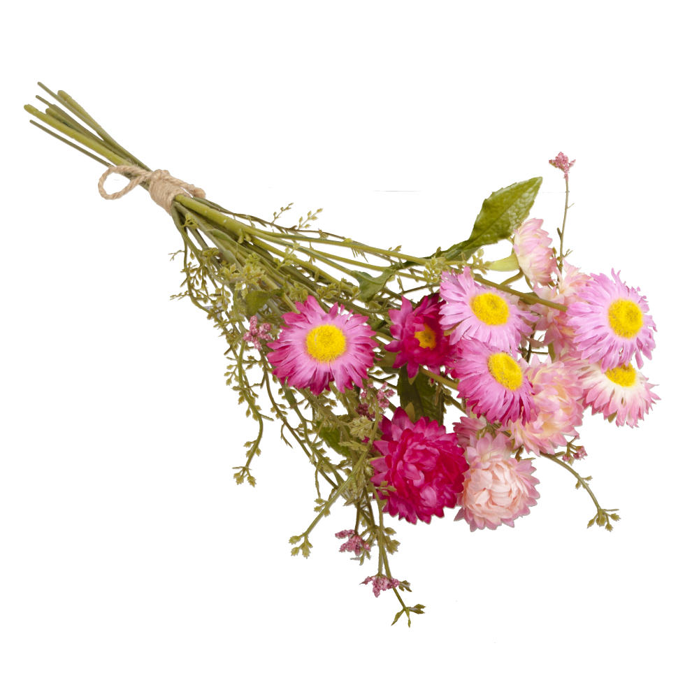 Strohblumen Strauß rosa/pink mix, Ø 25 x H 45 cm
