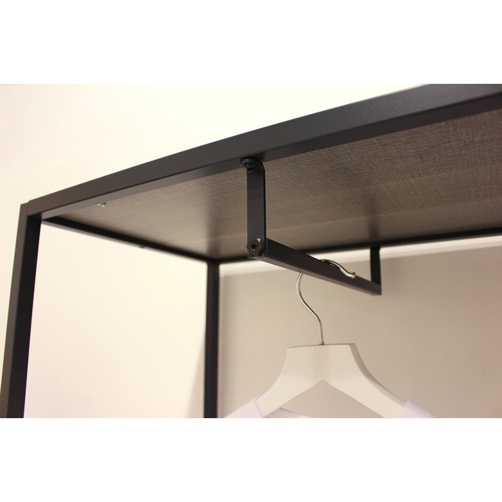 Konfektionsstange Quadro schwarz matt, 35,5 x 1,5 x H 5,5 cm