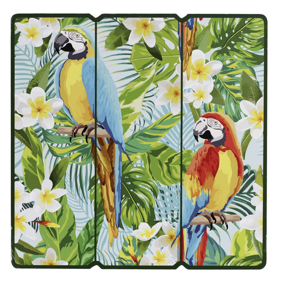 Schild Papagei im Dschungel, 39,5 x 39,5 cm
