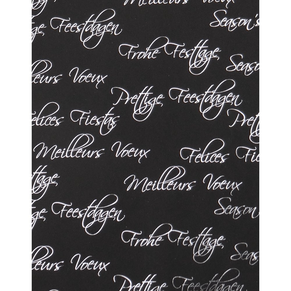 Geschenkpapier Frohe Festtage schwarz-silber, 70 cm x 50 m