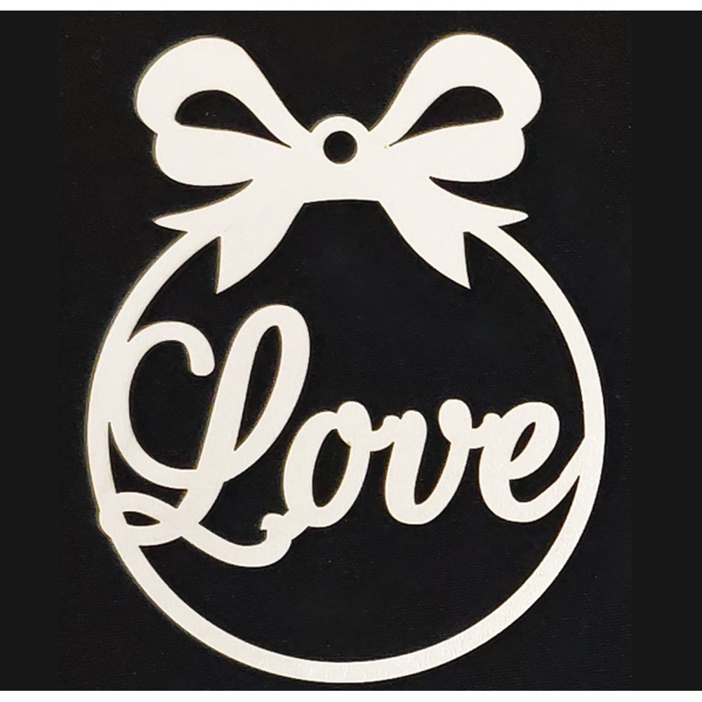 Anhänger Schleife-Love weiß, Ø 9,5 cm