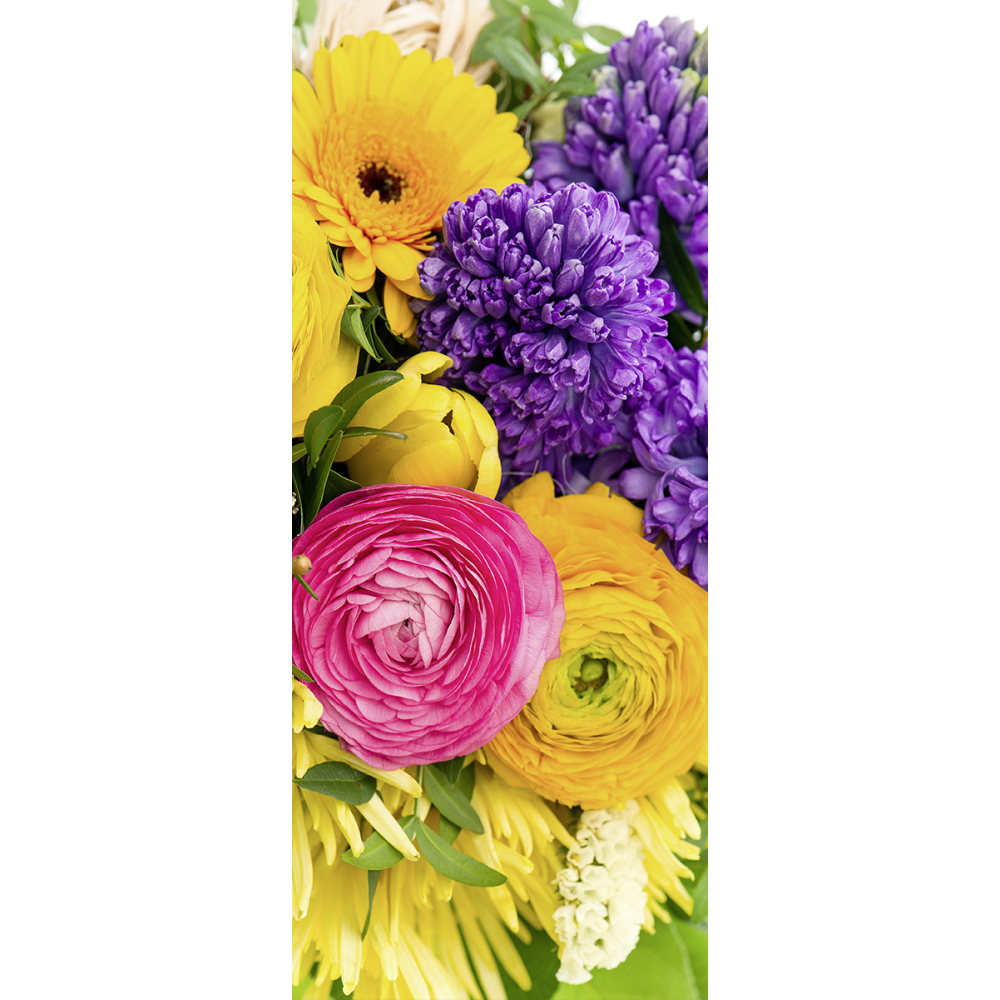 Banner Blütenköpfe-Mix gelb-lila-pink 180 cm